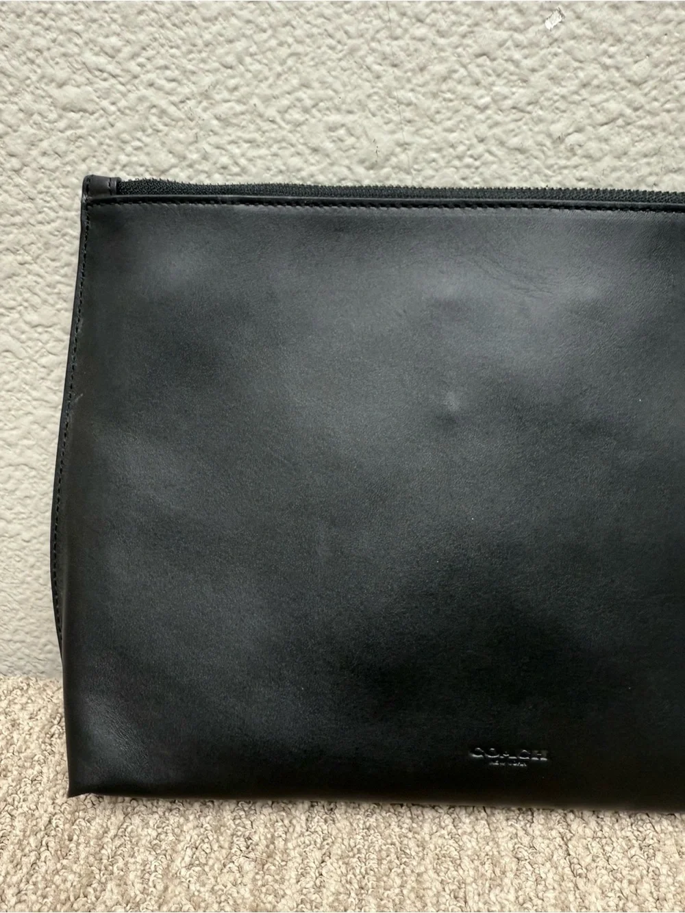 Coach Black Wristlet Pouch with Multicolor LOVE Print